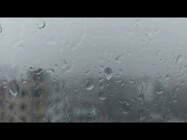 4K Rain on Window Pane Screensaver With Sound || Background Free Download || Rain Sounds White Noise