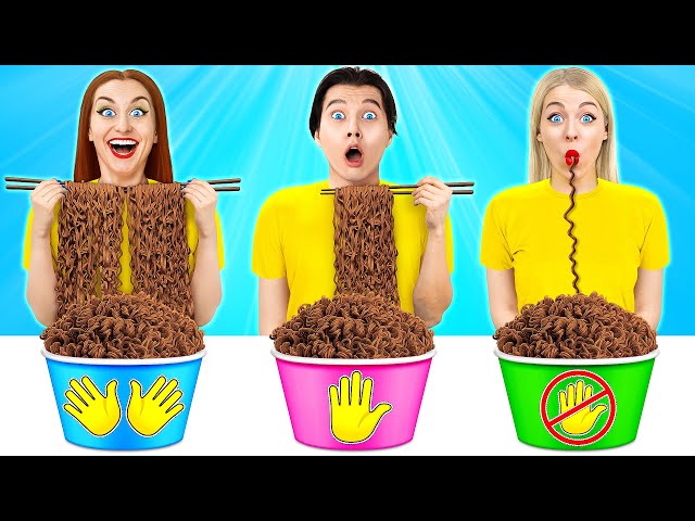 No Hands vs One Hand vs Two Hands Eating Challenge | Funny Food Situations Multi DO Food Challenge