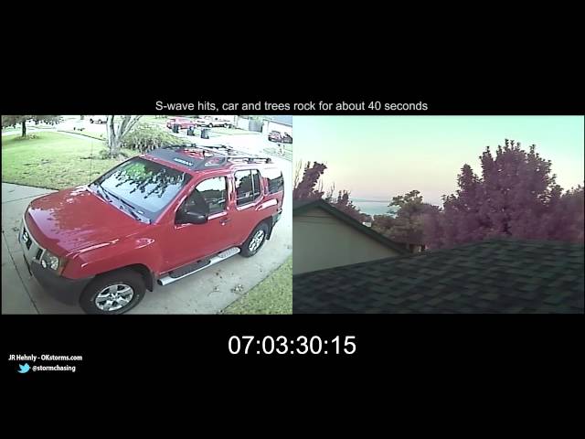 Oklahoma Earthquake  - Oklahoma City Surveillance Video - September 3, 2016