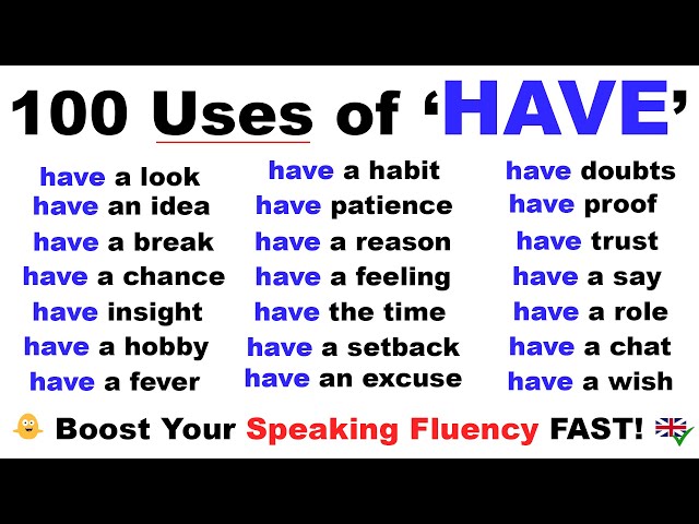 100 Uses of ‘HAVE’ in English ⚡️ Boost Your Speaking Fluency FAST!