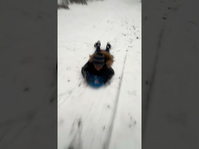 Snow sledding #son