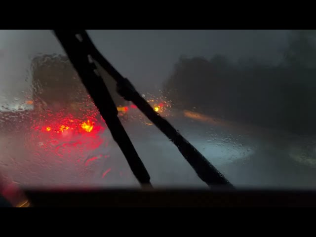 ASMR Relaxing Truck Driving in a Rain Storm at Night in Atlanta