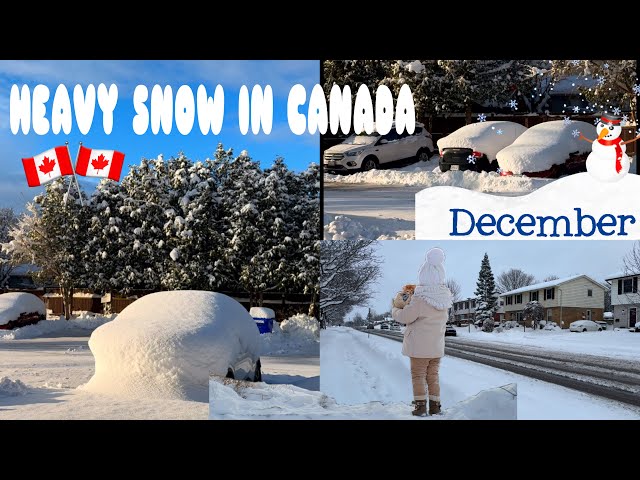 [4k]HEAVY SNOWFALL OF December 2024 WINTER SEASON IN CANADA 🇨🇦| CAR CLEANING