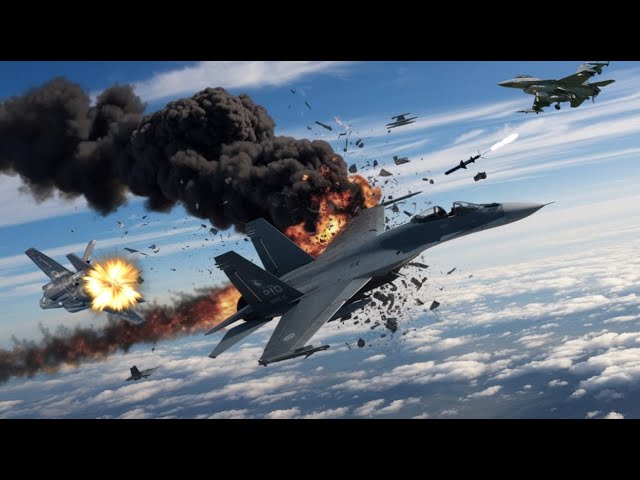 10 minutes ago! US F-35 and F-16 jet pilots blew up three Russian SU-33 planes