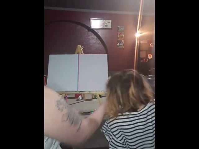 Pre-recorded live video painting a handprint flamingo or draw and color using crayons kids art