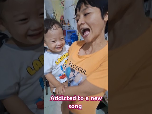 Baby won't let Mom stop singing. Addicted to a new song #momlife #singing #cutebaby #cuddles