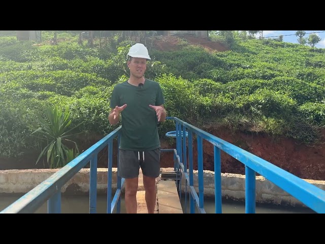 Charging our electric car at a hydro power station in Kenya