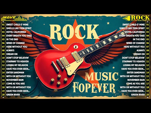 Nirvana, Led Zeppelin, Bon Jovi, Aerosmith, U2, ACDC 🤘 Classic Rock Songs 70s 80s 90s Full Album