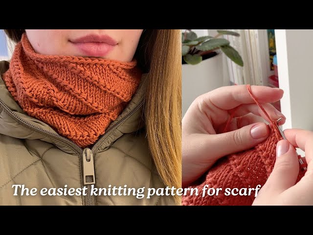 How to knit a simple scarf. The easiest knitting pattern. 🧶