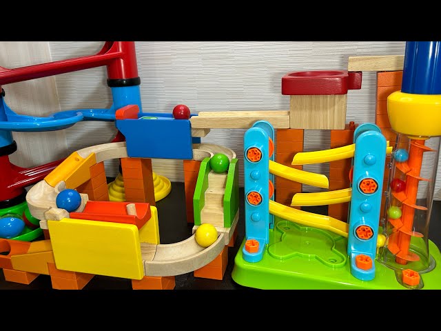 Marble Run ASMR⭐︎trix Track Branching Course & Screw Assembled Loop Course