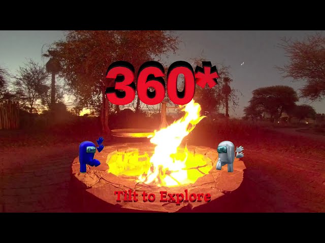 VR 360° 4K - Among Us Fire Pit Distraction Dance