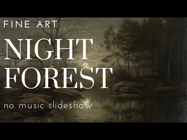 Night Forest Vintage Paintings Fine Art background Screensaver   HD 1080p