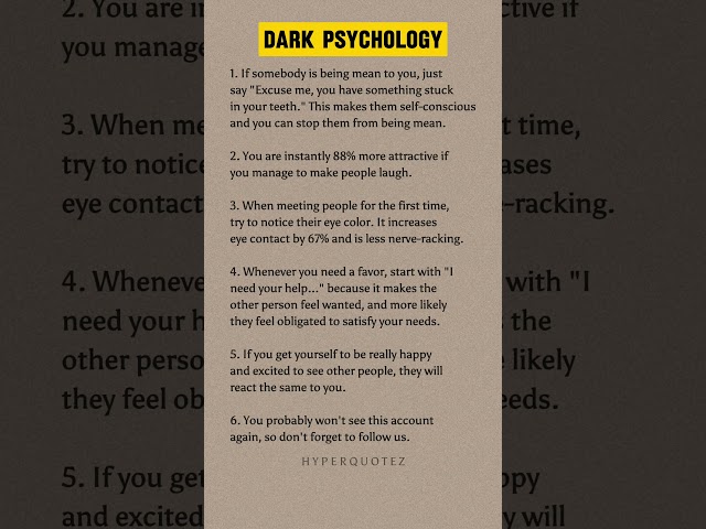 Dark Psychology ♾️