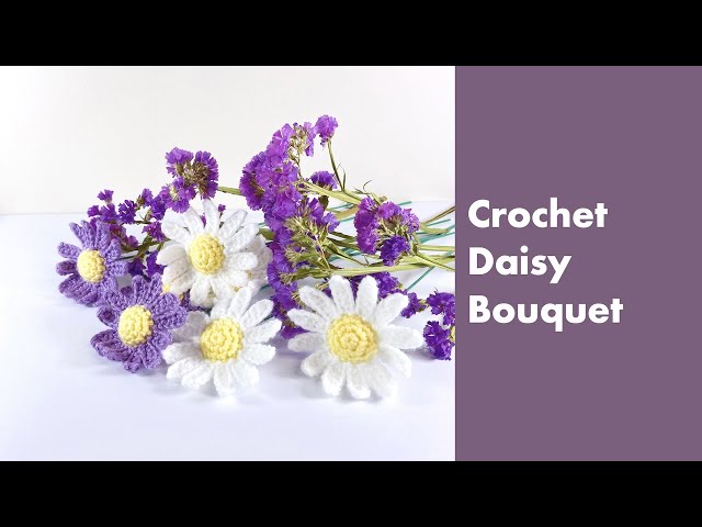 How to crochet daisy bouquet | Crochet daisy flowers | Easy crochet flower tutorial for beginners