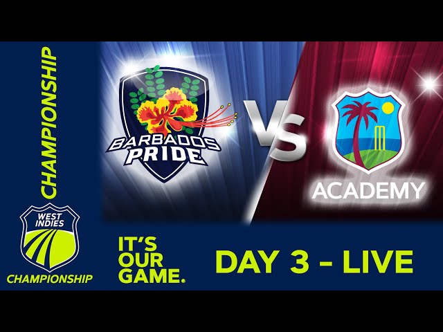 🔴 LIVE Barbados vs WI Academy - Day 3 | West Indies Championship 2025 | 7th February