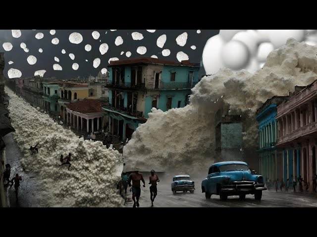 A massive hailstorm is destroying homes in Havana, Cuba! Largest in the past 10 years!!!