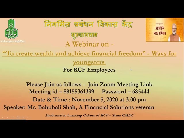 To create wealth and achieve financial freedom” - Ways for youngsters.