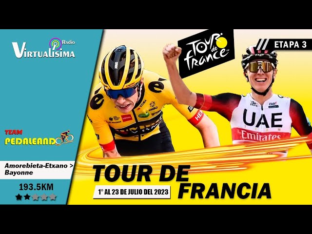 ⭕🚴‍♂️ EN VIVO Etapa 3 TOUR DE FRANCIA 2023 |  POGACAR - VAN AERT #Egan #Rigo #vingegaard #tdf2023