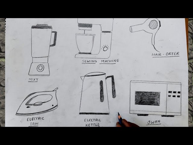 how to draw electric appliances I electric appliances drawing