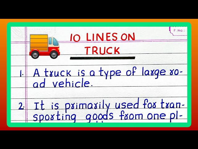 Few Lines on TRUCK | 5 | 10 Lines on TRUCK | About TRUCK