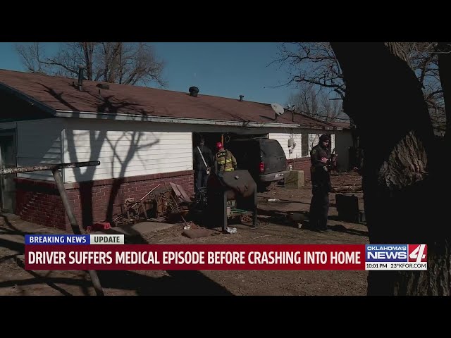 Driver suffers medical episode before crashing into home