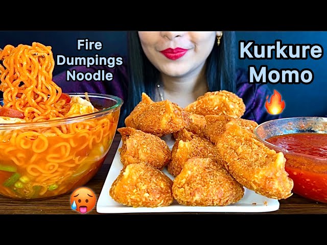 Eating Kurkure Momo With Spicy Fire Noodles | Kurkure Momos Challenge | Soupy Noodles Challenge