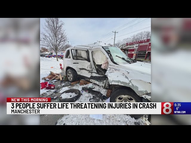 3 seriously injured in Manchester crash