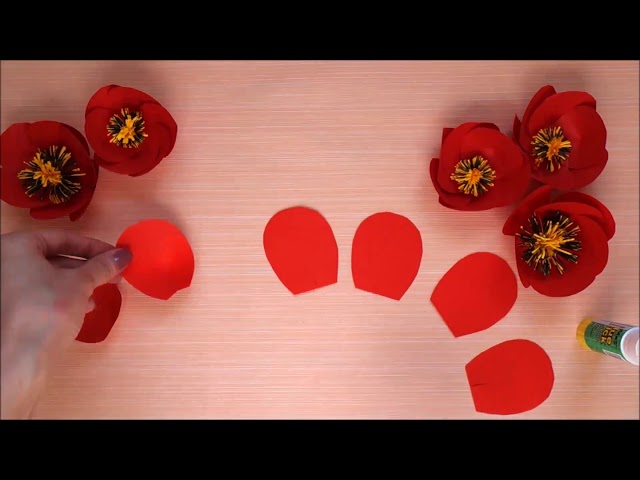 Paper flowers DIY tutorial  Poppy flower made ​​of paper