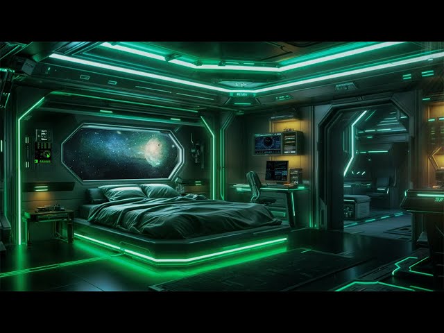 Beyond the Bounds of Earth | Sci-Fi Bedroom Perched Above the Luminous Tapestry of a Nebula