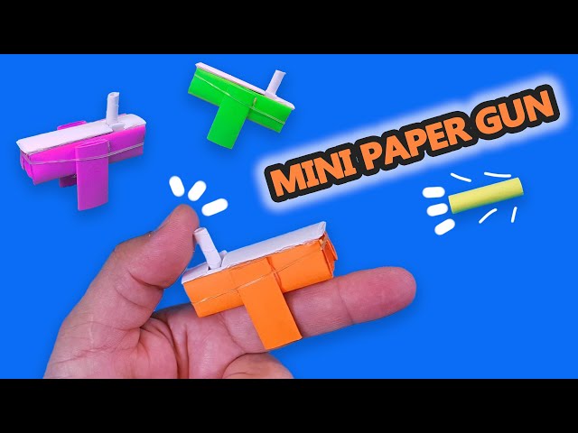 Mini Paper Gun DIY. How to Make Easy Paper Gun that shoots paper bullets  Best office Paper Nerf Gun