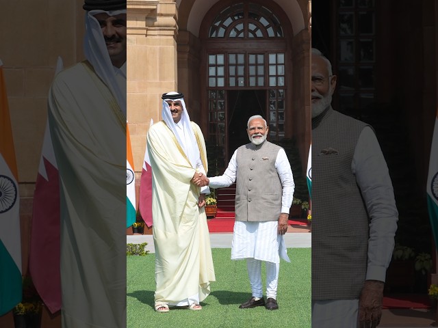 PM Modi and the Amir of Qatar hold delegation level talks in Delhi | #shorts