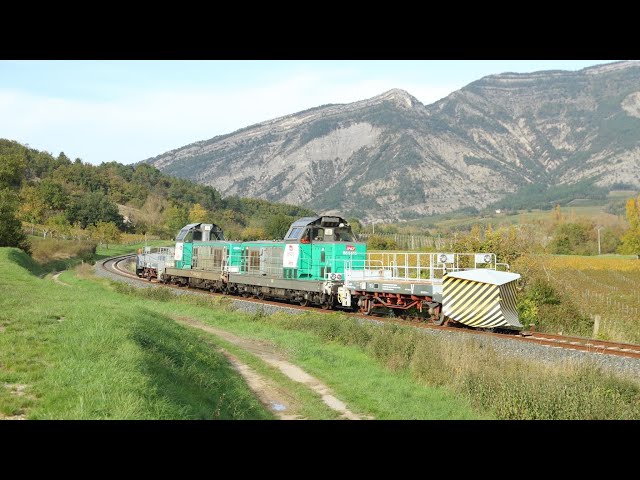 BB 69415 et BB 69448 achemine 2 soc chasse neige de Briançon à Woippy. 3 vidéos le 15/10/24