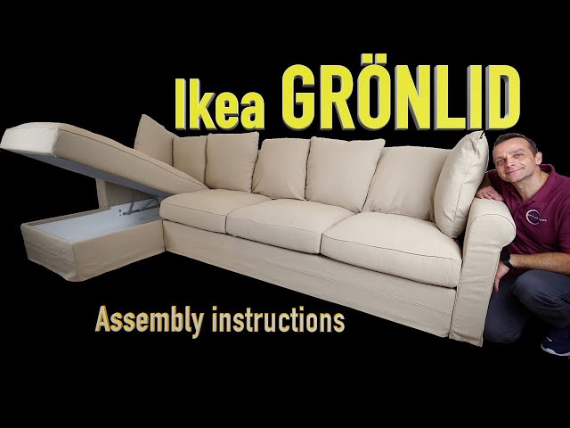 Ikea GRÖNLID 4 seat sofa with chaise longue Assembly instructions / Ikea HÄRLANDA (Ikea USA)