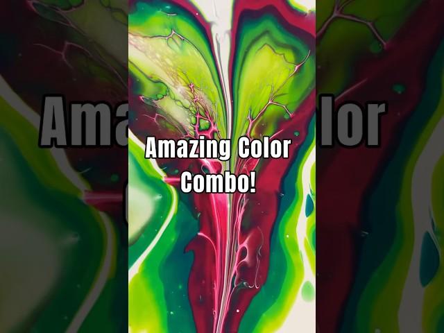 AMAZING Color Combo Bloom in Fluid Art Acrylic Pouring #shorts #fluidart  #paintpouring