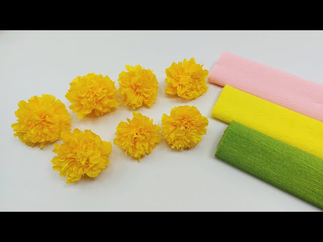 Mastering Crepe Paper Marigold Flowers: A Step-by-Step Tutorial @crafteroz