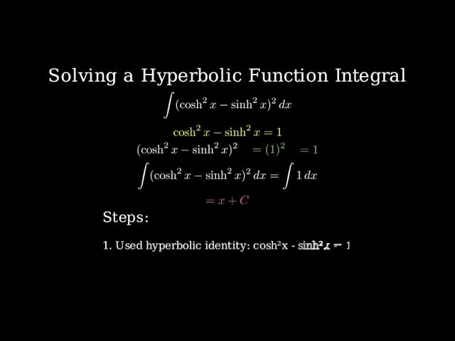 Q7. 🔥 Challenging Integral! 🚀 Evaluate ∫(cosh²x - sinh²x)² dx 🧠💡