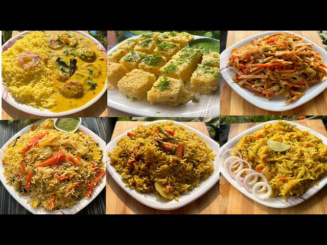 6 Instant Recipes For Lunch And Dinner | Veg Pulao /Tehri pulao / Kadhi Chawal / Atta noodals ||