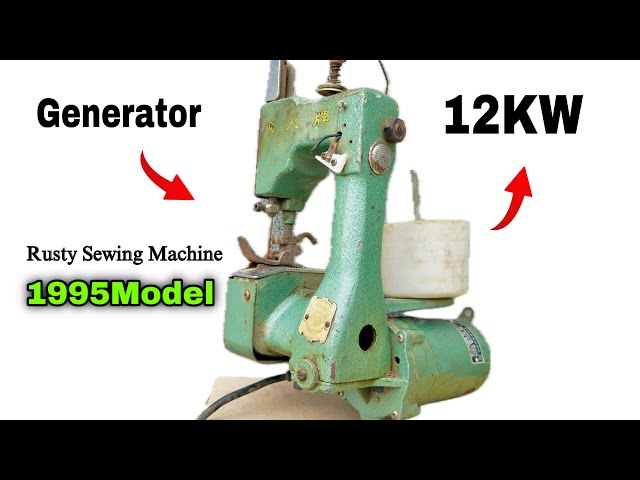 I turn a rusty sewing machine into 220v electric generator