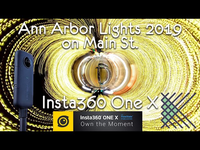 360° Ann Arbor Downtown Main Street Christmas Lights December 2019