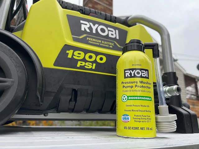 Ryobi Pressure Washer Pump Protector Demo. Prepare your Pressure Washer for the Winter