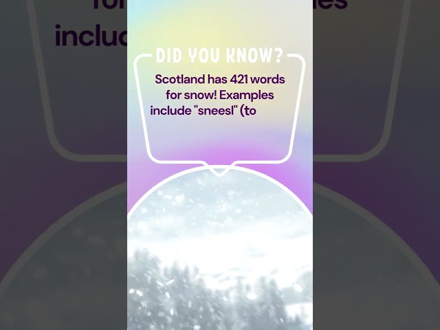 421 Words for Snow? Only in Scotland!