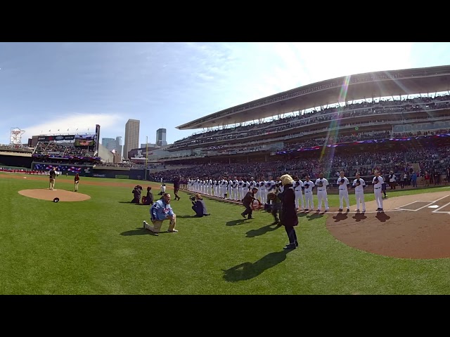 360 video: Dessa sings the National Anthem at the Twins home opener