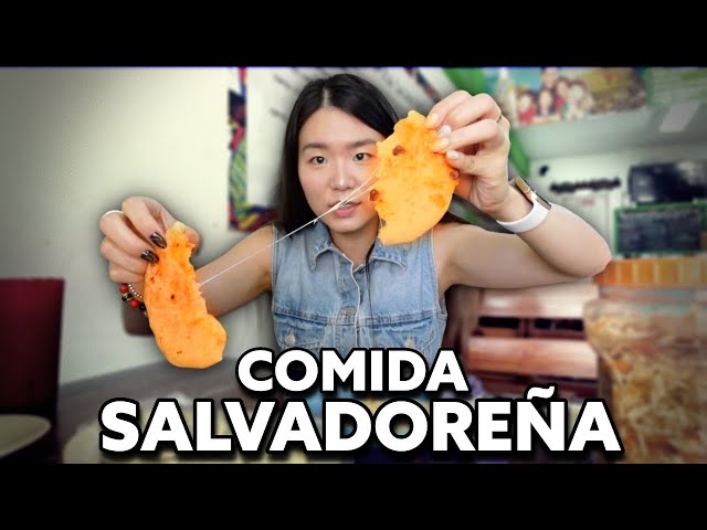 ASIÁTICA prueba por PRIMERA VEZ COMIDA de EL SALVADOR 🇸🇻 |Asian tries Salvadoran food|