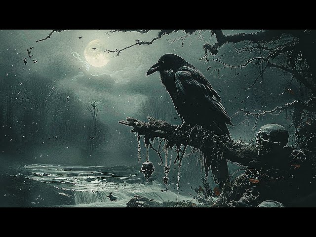 Moonlit Requiem - Dark Academia Piano with Rain Sounds | Hauntingly Beautiful Music for Studying