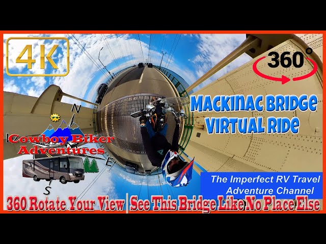 SE 83a Mackinac Bridge Insta360 Virtual View/Ride Across RV Living Full Time