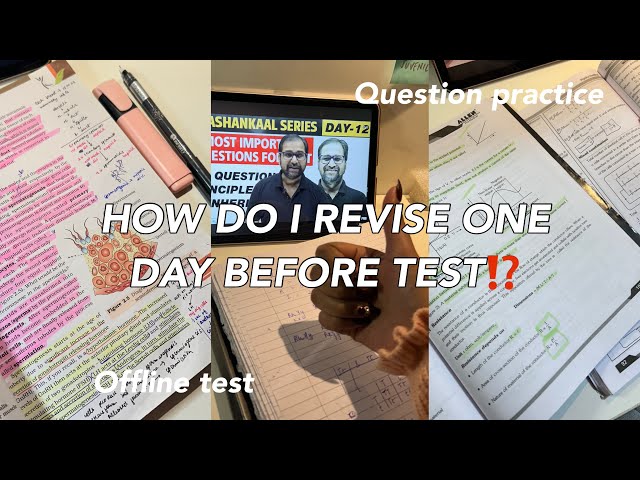 HOW TO DO REVISION⁉️📖one day before test| offline test neet 2025 aspirant