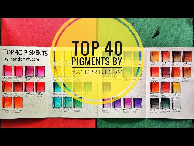 TOP 40 (best￼!) PIGMENTS by handprint.com : swatches. Which color is missing?