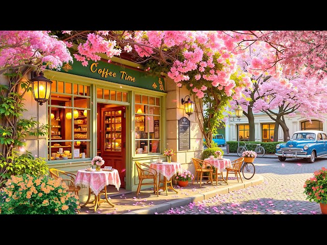 Sweet Bossa Nova Piano Music at Outdoor Coffee Shop Ambience ~ Warm Spring Jazz for Work, Study