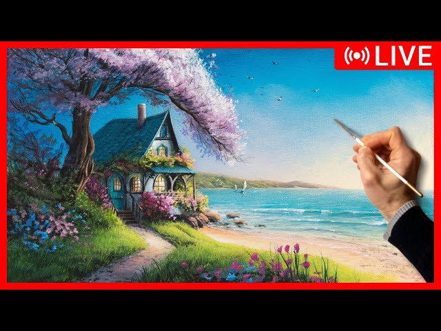 🔴 Acrylic Painting Tutorial - Morning Landscape / Easy Art / Drawing / Acrylfarben Malerei  绘画 描画