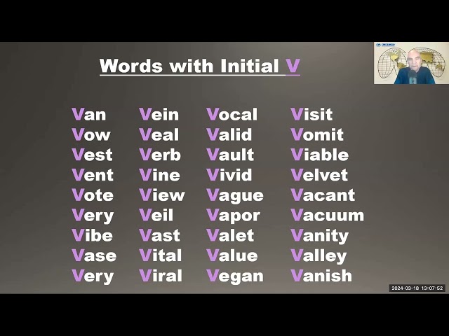 Everyday Vocabulary & Pronunciation - "V"